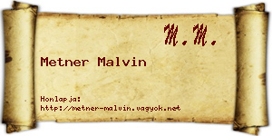 Metner Malvin névjegykártya